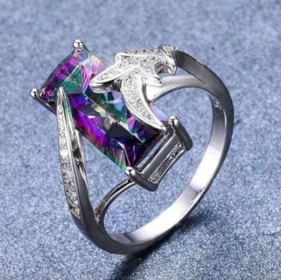 Rainbow Mystic Fire Topaz Ring - Picture 5 of 14